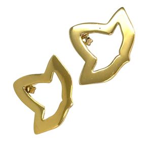 Boucles d'oreilles clous en vermeil or jaune 14K, petites feuilles de lierre ouvertes, pour femme, bijoux botaniques élégants, clous minimalistes tendance - Product Image 5