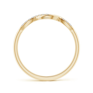 Anillo de compromiso y boda de lujo con diamante cultivado en laboratorio de corte redondo Infinity Twist en oro de 10K, 14K, 18K y plata 925, 935 - Product Image 4
