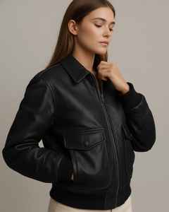 Veste de motard en cuir PU personnalisée pour femmes avec doublure en viscose respirante, fermeture éclair coupe-vent pour l'hiver - Product Image 1