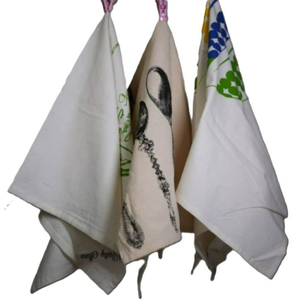 Essuie-tout personnalisé en coton biologique et lin, séchage rapide, pour cuisine, avec logo imprimé, caractéristiques durables, 100 % coton - Product Image 2