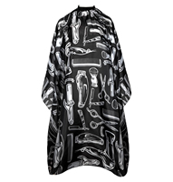 Cape de Barbier Imprimée Unisexe en Nylon Imperméable pour Salon de Coiffure, Cape de Coupe de Cheveux pour Adulte, Costume d'Halloween Tendance