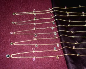 925 Sterling Silver 18K Gold Plated Handcrafted Bezel Setting Link Chain <b>Statement</b> <b>Necklace</b> for Women Engagement Wedding Gift - Product Image 2