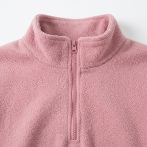 Women's Pink Fleece Tracksuit <b>Half</b>-<b>Zip</b> <b>Jacket</b> And Drawstring Pants Set Solid Color Casual Loose Fit Autumn Wear - Product Image 6