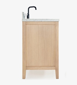 Meuble de salle de bain sur mesure Chloe 55 pouces, meuble sous-vasque simple, chêne blanc, fabricant OEM Vietnamien - Product Image 3