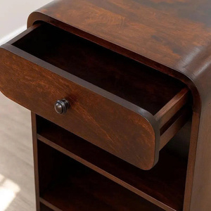 Wooden Durable Adjustable Nightstand <b>with</b> One Drawer Modern Design Bedroom Furniture <b>Storage</b> <b>Side</b> <b>Table</b> - Product Image 3