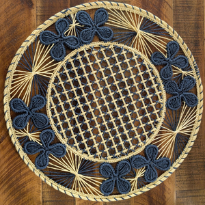 New 2026 Bohemian Floral Five-Petal <b>Paper</b> Yarn Placemat Eco-Friendly Luxury Charger Plate for Dining Tables <b>Made</b> in Vietnam - Product Image 2