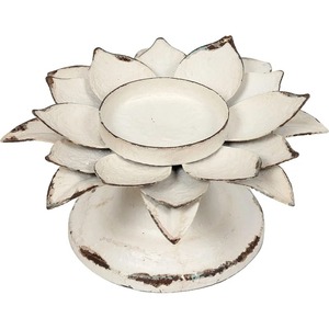 Candelabro Decorativo de Estilo Antiguo con Forma de Flor Blanca, Adorno Decorativo para el Hogar, Diseño Duradero - Product Image 1