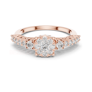 Breathtaking round Cut Lab Created Diamond <b>Statement</b> <b>Ring</b> in Platinum Finish Vintage Charm High End Luxury Fine Jewelry - Product Image 2