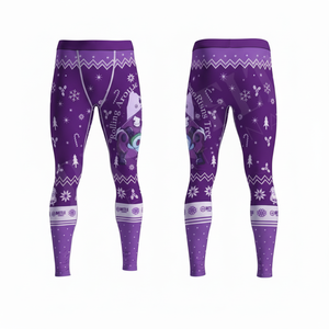 Leggings Térmicos de Compresión para Hombre con Logotipo de Marca Personalizado, Color Morado, OEM, Pantalones Deportivos para Yoga y Running - Product Image 3