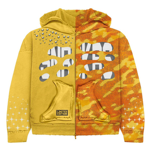 Custom Streetwear Heavyweight Acid Wash Tracksuit <b>Crop</b> <b>Zip</b> <b>Up</b> Hoodie and Distressed Rhinestone Sweatpants Set - Product Image 6