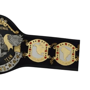 Ceinture de championnat de lutte en équipe internationale, ceinture de titre personnalisable de qualité supérieure avec pierres rouges et détails dorés - Product Image 4