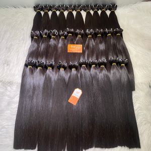 Extensiones de Cabello Virgen Natural Sin Procesar al Por Mayor de Fábrica, Estilo Liso, Doble Trama a Máquina, Larga Duración - Product Image 5