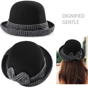 Casquette Gavroche Noire pour Femme avec Rayures Fines, Chapeau Tendance pour Fêtes en Extérieur avec Anneau Métallique – Vente en Gros - Product Image 4