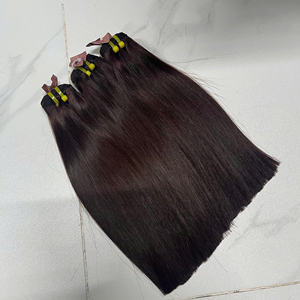 Conjunto de color marrón recto de hueso que hace el paquete de color y el cierre Cabello humano vietnamita real - Product Image 2