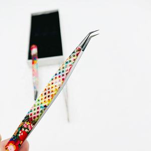 ขนตาสแตนเลสสีสวยสำหรับต่อขนตา45องศาแหนบกระดาษเคลือบเพชรเนื้อสัมผัสคมชัดทนทาน - Product Image 1