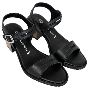 IR COLLECTION Sandalias de Tacón Cuadrado de Cuero Genuino para Mujer |   Plantillas Acolchadas para Zapatos de Verano |   Tacones Elegantes Formales |   Tacón - Product Image 3