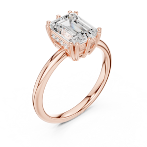 แหวนแต่งงานครบรอบแต่งงาน Aries Jewel ประดับเพชร 2 กะรัต E VVS VS ทรง Emerald Cut เพชรเลี้ยงในห้องปฏิบัติการ ทองคำแท้ 14K - Product Image 5