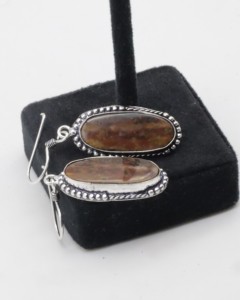 Natural Agate <b>Hoop</b> Earrings with German <b>Silver</b> – Handmade Gemstone <b>Hoop</b> Jewelry for Women - Product Image 4
