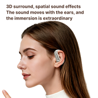 Earbud Nirkabel Open Ear dengan Pengait Telinga, Headphone Olahraga, Headset Stereo Latensi Rendah, Kontrol Sentuh, Layar Digital, Peredam Kebisingan Aktif