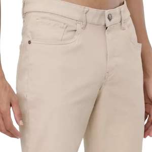 Pantalones Chinos Color Crema Beige para Hombre, Corte Ajustado, Elásticos, Color Claro, Algodón, Pantalones Casuales, Ropa de Boutique Premium - Product Image 3