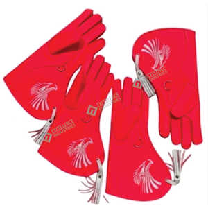 Guante de Cetrería de Cuero con Bordado de Águila, Diseño en Blanco y Negro, Equipo de Caza Duradero, Talla Única, para Todas las Estaciones - Product Image 6