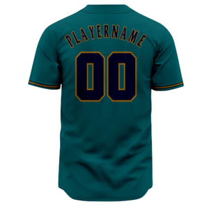 Dark Teal Baseball Jersey Short Sleeve Button <b>Down</b> Custom Team Uniform Breathable Athletic Sports Shirt - Product Image 3