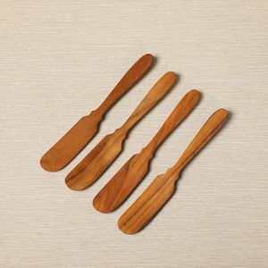 Cuillères en bois rustiques faites à la main, cuillères à salade en bois écologiques, ustensiles en bois naturel, ensemble de quatre cuillères, ensemble de couverts, cadeau - Product Image 5