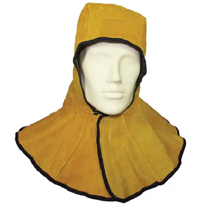 Casque de soudeur en cuir de vachette ignifuge, protection demi-cou, épaules et tête, pour travaux de soudage - Product Image 3