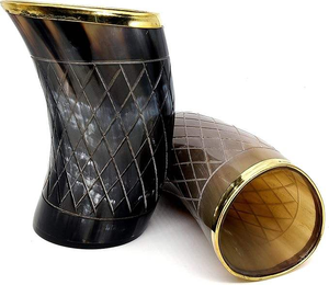 Copa de Vino Hecha a Mano con Cuerno de Búfalo, Diseño Antiguo, Artesanía Natural, por Perfect Enterprises - Product Image 2