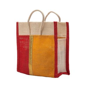 Sacs fourre-tout pliables réutilisables de haute qualité sac d'épicerie en jute imperméable promotionnel motif géométrique prix compétitif - Product Image 5