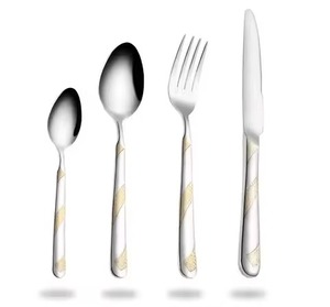 Premium Stainless Steel Metal Cutlery Set <b>Flatware</b> for Contemporary Dining Table Styling - Product Image 5