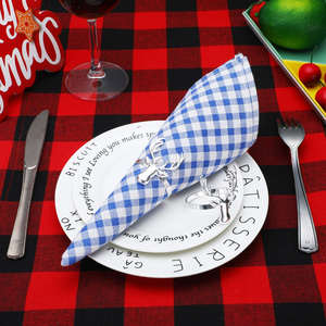 Fêtes de famille en vacances ronds de serviette décoratifs vaisselle argent bois de cerf tête de renne porte-serviettes anneau de tissu - Product Image 3