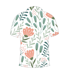 Polo con estampado botánico floral de melocotón blanco para hombre, camiseta informal de manga corta a la moda de verano - Product Image 2