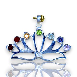 จี้เงินแท้ 925 ประดับเพอริดอทและพลอยหลายเหลี่ยม ราคาขายส่ง - Product Image 1