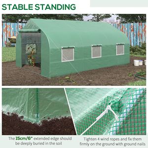 11.5 esterna portatile 'x 10' x 6.5 'alta serra a Tunnel con finestre verde intenso per giardini - Product Image 6