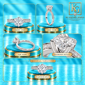 Anillo de Compromiso Solitario con Diamante Cultivado en Laboratorio con Corte Cojín Exclusivo para Mujer con Elegante Incrustación de Platino - Product Image 4