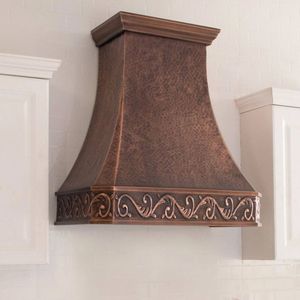 Hotte de cuisine en cuivre haut de gamme, artisanale, avec capot de ventilation décoratif, design moderne et luxueux - Product Image 1