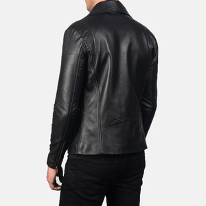 Blouson de motard unisexe en cuir noir Noah haute performance, durable, élégant, léger, pour l'hiver, décontracté, en cuir, col montant - Product Image 2