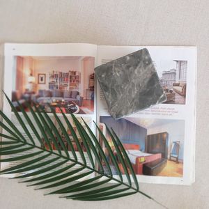 Ensemble de sous-verres carrés en marbre gris avec tapis, design moderne pour la maison, le café, le bar - Product Image 2