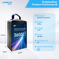 Batterie lithium-ion rechargeable NMC semi-solide de qualité supérieure XINGTO 6S 12S 14S 24S 28S 36000mah 330Wh/kg 10C pour drone UAV