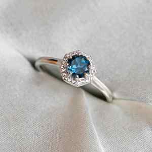 Blue Topaz Gemstone Engagement & Wedding <b>Ring</b> 925 Sterling <b>Silver</b> Luxury Prong <b>Set</b> Women's Fine Jewelry - Product Image 3