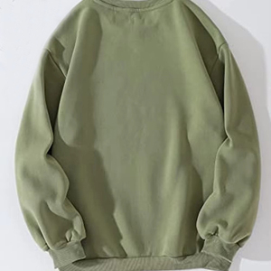 เสื้อสเวตเชิ้ตคอกลมโอเวอร์ไซส์สำหรับผู้หญิง สีพื้น แขนยาว ทรงหลวม ผ้าโพลีเอสเตอร์ผสมคอตตอน แฟชั่นเสื้อสเวตเชิ้ตผู้หญิง - Product Image 4