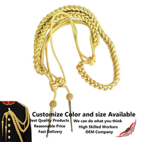 Aiguillette dorée et argentée allemande pour uniforme de cérémonie et cordon d'épaule en mylar