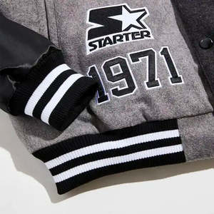 Blouson universitaire homme en tissu laine avec patch brodé chenille personnalisé de haute qualité, logo avant, lettres personnalisées écologiques, idéal pour l'hiver - Product Image 5