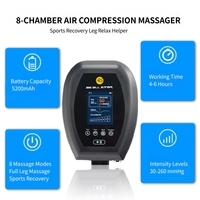 Masseur de pieds et de jambes à 8 chambres, pliable, rechargeable, compression d'air à 360°, récupération, OEM ALL STAR CE, 8 modes, écran LED