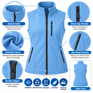 Outerwear Windbreaker Sleeveless Softshell <b>Vest</b> Best Selling Cheap price <b>Long</b> Lasting Useful Product Softshell <b>Vest</b> <b>For</b> <b>Women's</b> - Product Image 6