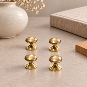 SHUBHAM Solid Brass Gold Cabinet <strong>Knob</strong> Round Decorative Drawer Pull Handle for Furniture, Wardrobe &amp; Kitchen Cabinet - Product Image 3