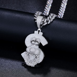 Diseño Original Hip Hop, Joyería para Hombre de Plata de Ley 925, Colgante con Letra de Dibujos Animados en Moissanita de Laboratorio, Pasa la Prueba del Diamante - Product Image 6