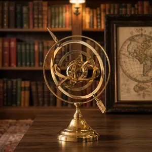 Globe Armillaire Antique en Laiton, Sphère Céleste Nautique, Globe Terrestre Décoratif pour la Maison, le Bureau, la Salle d'étude et la Bibliothèque - Product Image 5