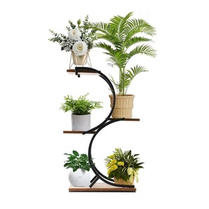 Support élégant pour plantes en bois massif, à plusieurs niveaux, pour l'intérieur et l'extérieur, support pour plantes, pour balcon, jardin, salon, style haut de gamme - Product Image 2
